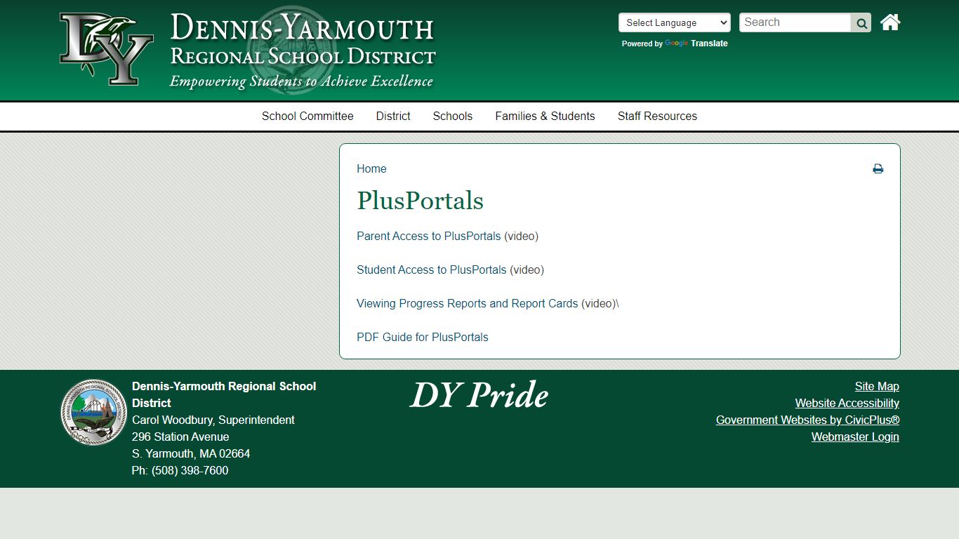 PlusPortals | Dennis-Yarmouth School District