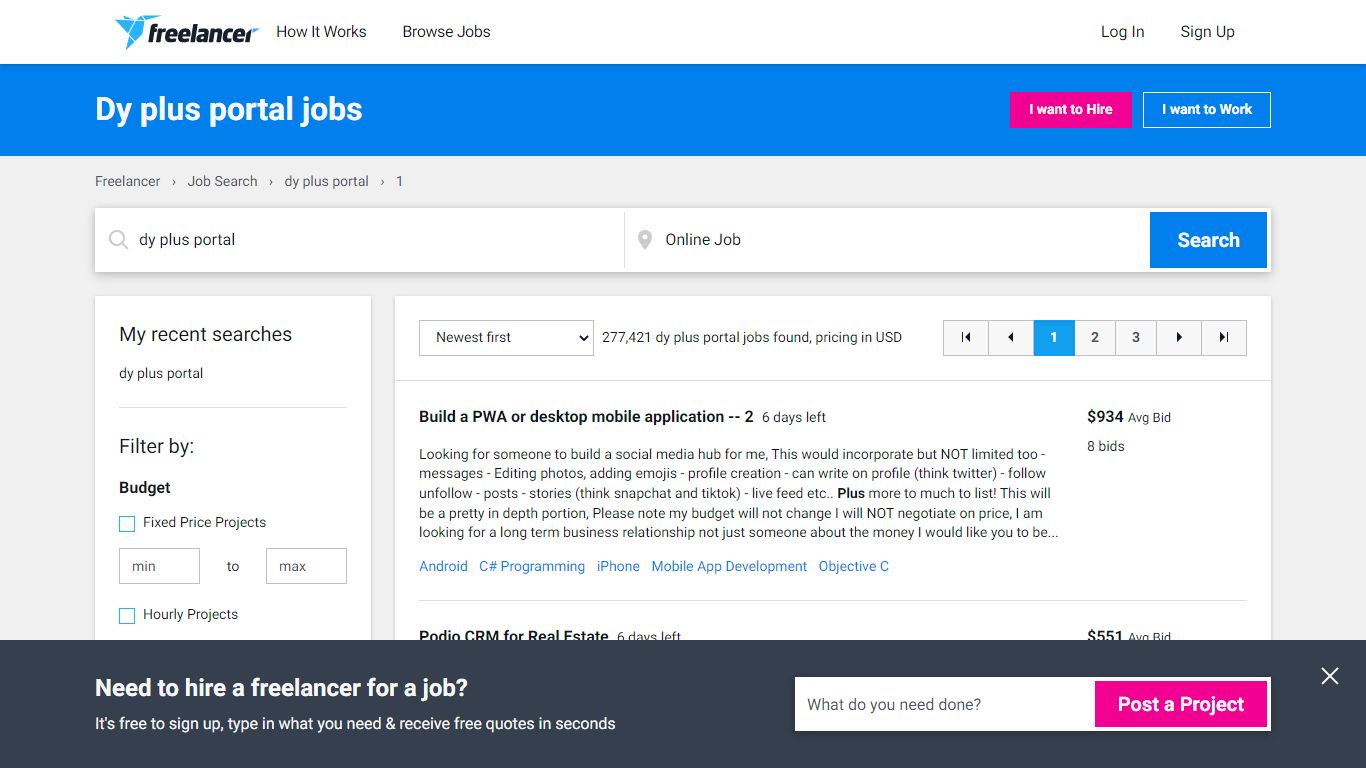 Dy plus portal Jobs, Employment | Freelancer